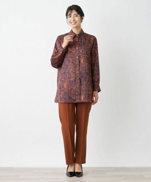 Leilian / レリアン シャツ・ブラウス | リーフプリント総柄シャツ | 詳細12