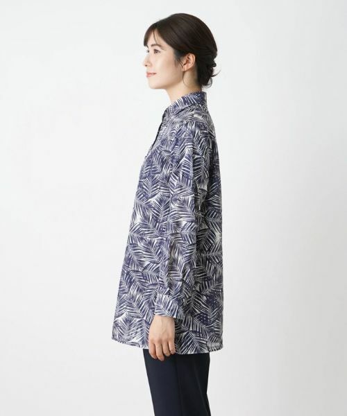 Leilian / レリアン シャツ・ブラウス | リーフプリント総柄シャツ | 詳細5