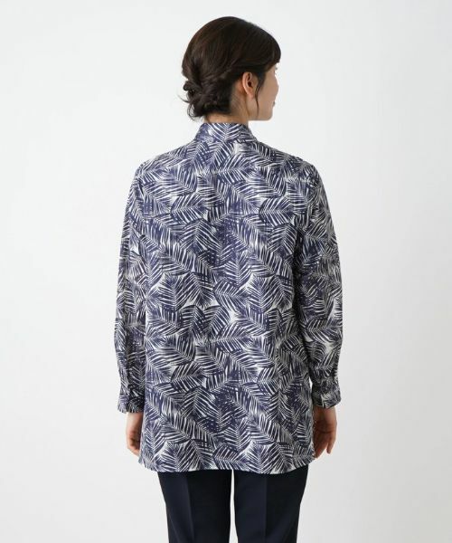 Leilian / レリアン シャツ・ブラウス | リーフプリント総柄シャツ | 詳細6