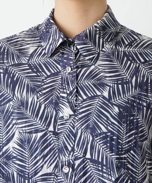 Leilian / レリアン シャツ・ブラウス | リーフプリント総柄シャツ | 詳細7