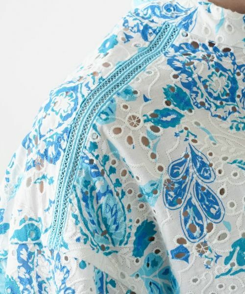 Leilian / レリアン シャツ・ブラウス | カットワークレースプリントブラウス | 詳細12