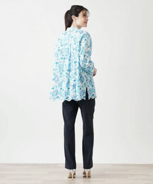 Leilian / レリアン シャツ・ブラウス | カットワークレースプリントブラウス | 詳細3