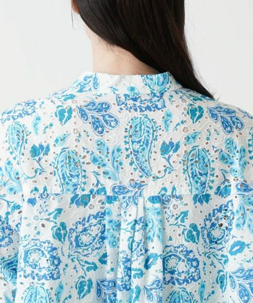 Leilian / レリアン シャツ・ブラウス | カットワークレースプリントブラウス | 詳細8