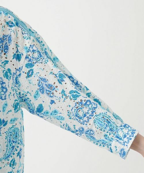 Leilian / レリアン シャツ・ブラウス | カットワークレースプリントブラウス | 詳細9