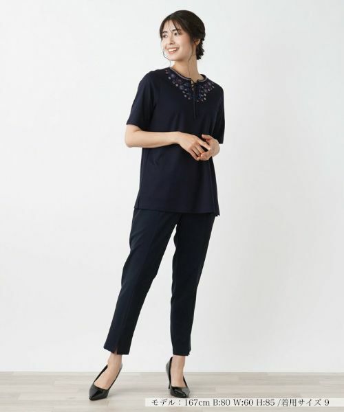 Leilian / レリアン カットソー | 刺繍半袖プルオーバー | 詳細5