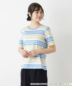 Leilian / レリアン Tシャツ | マルチボーダー半袖Tシャツ