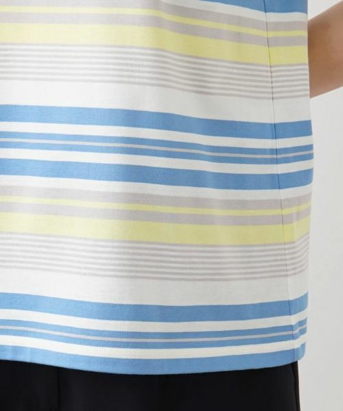 Leilian / レリアン Tシャツ | マルチボーダー半袖Tシャツ | 詳細10