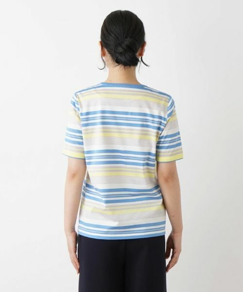 Leilian / レリアン Tシャツ | マルチボーダー半袖Tシャツ | 詳細6