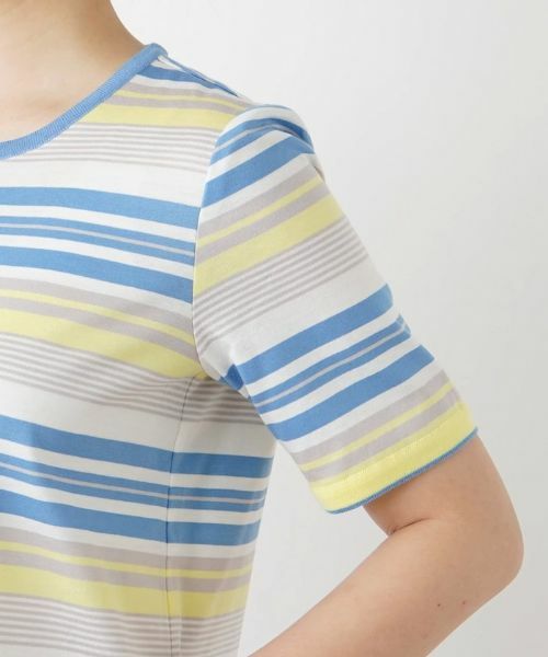 Leilian / レリアン Tシャツ | マルチボーダー半袖Tシャツ | 詳細9