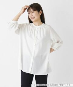 Leilian / レリアン シャツ・ブラウス | ７分丈バンドカラーブラウス