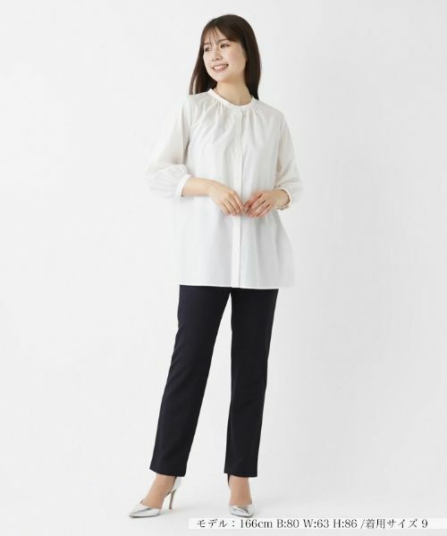 Leilian / レリアン シャツ・ブラウス | ７分丈バンドカラーブラウス | 詳細1