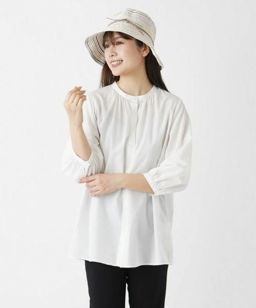 Leilian / レリアン シャツ・ブラウス | ７分丈バンドカラーブラウス | 詳細5