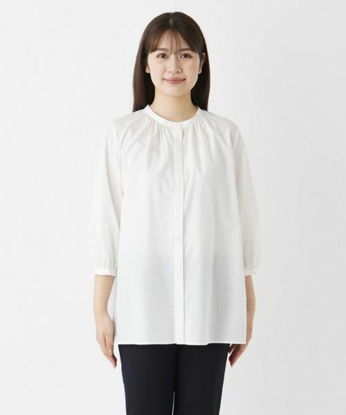 Leilian / レリアン シャツ・ブラウス | ７分丈バンドカラーブラウス | 詳細6