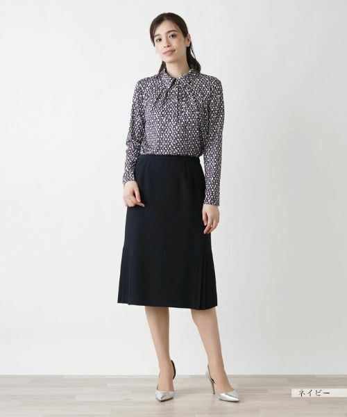 Leilian / レリアン ミニ・ひざ丈スカート | 洗えるサイドプリーツスカート | 詳細1