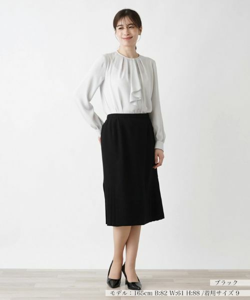 Leilian / レリアン ミニ・ひざ丈スカート | 洗えるサイドプリーツスカート | 詳細4