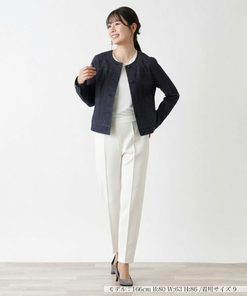 Leilian / レリアン テーラードジャケット | 洗えるストレッチデニムジャケット【Leilian WHITE LABEL】 | 詳細1