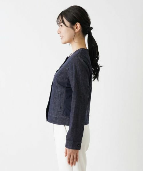 Leilian / レリアン テーラードジャケット | 洗えるストレッチデニムジャケット【Leilian WHITE LABEL】 | 詳細5
