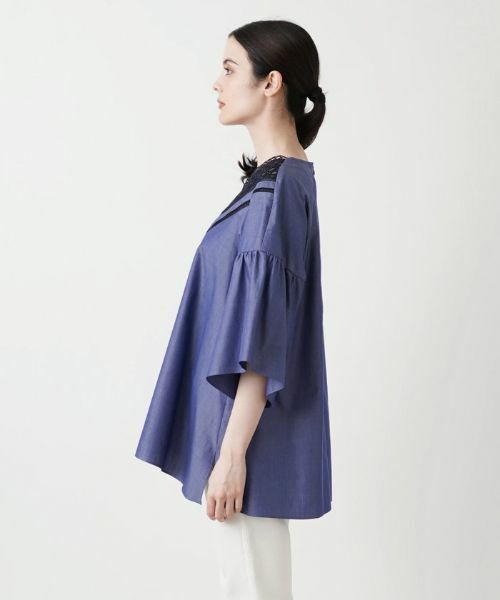 Leilian / レリアン シャツ・ブラウス | モチーフレース切替えプルオーバーブラウス | 詳細10