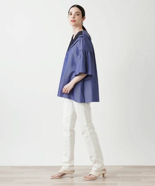 Leilian / レリアン シャツ・ブラウス | モチーフレース切替えプルオーバーブラウス | 詳細7