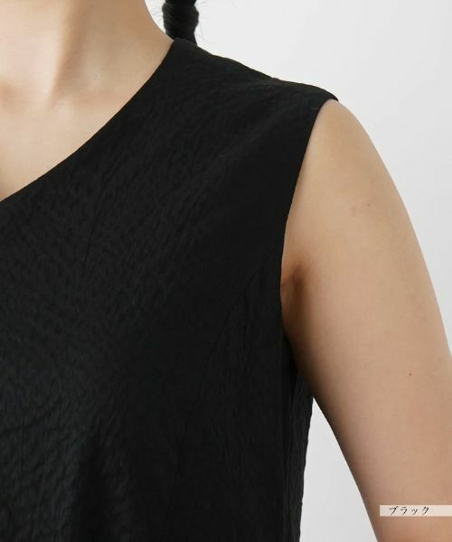 Leilian / レリアン ドレス | 洗えるVネックノースリーブロングワンピース | 詳細15