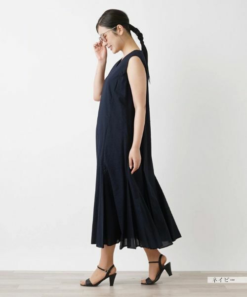 Leilian / レリアン ドレス | 洗えるVネックノースリーブロングワンピース | 詳細22