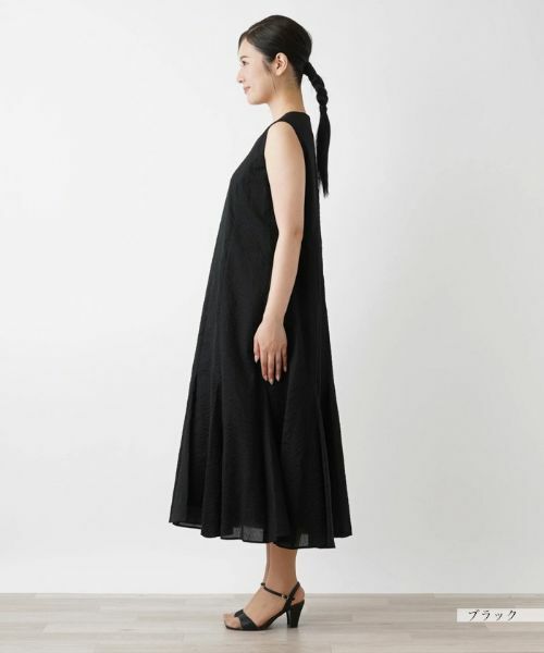 Leilian / レリアン ドレス | 洗えるVネックノースリーブロングワンピース | 詳細5