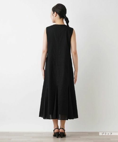 Leilian / レリアン ドレス | 洗えるVネックノースリーブロングワンピース | 詳細6