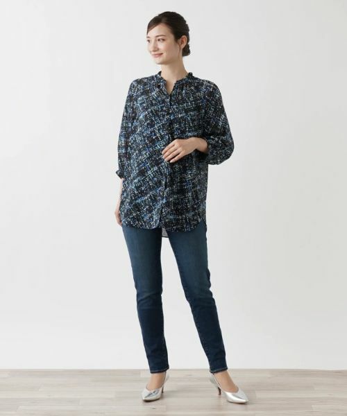 Leilian / レリアン シャツ・ブラウス | ツイード調プリントブラウス | 詳細1