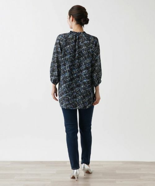 Leilian / レリアン シャツ・ブラウス | ツイード調プリントブラウス | 詳細3
