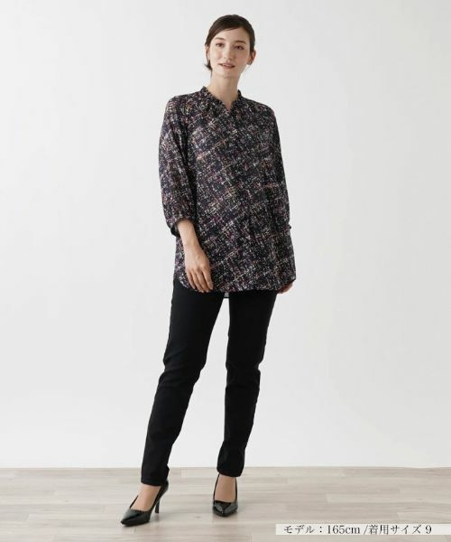 Leilian / レリアン シャツ・ブラウス | ツイード調プリントブラウス | 詳細4