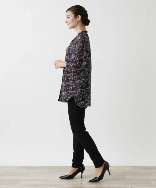 Leilian / レリアン シャツ・ブラウス | ツイード調プリントブラウス | 詳細5