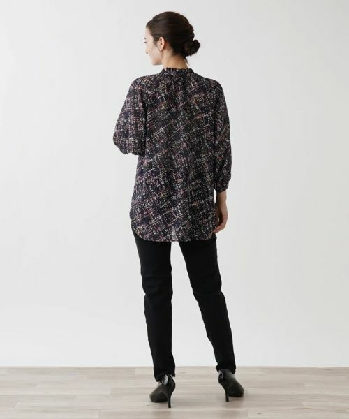 Leilian / レリアン シャツ・ブラウス | ツイード調プリントブラウス | 詳細6