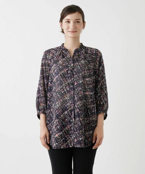 Leilian / レリアン シャツ・ブラウス | ツイード調プリントブラウス | 詳細7