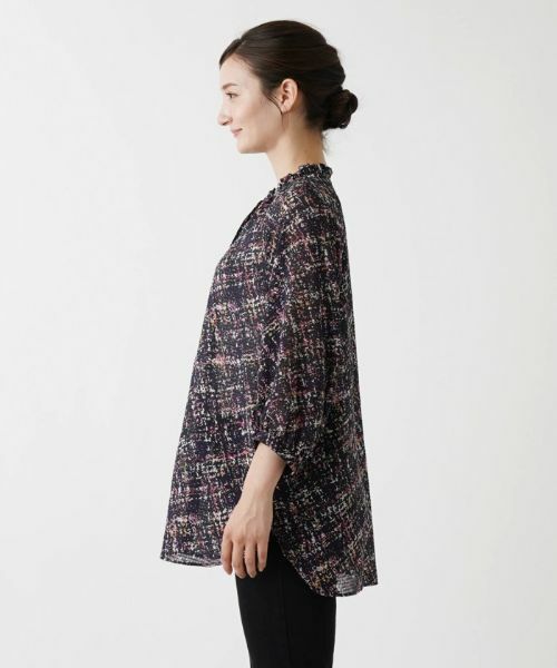 Leilian / レリアン シャツ・ブラウス | ツイード調プリントブラウス | 詳細8