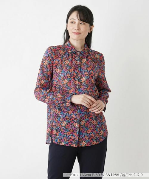 Leilian/レリアン フラワープリントシャツ オレンジ 13(XL) Leilian/レリアン フラワープリントシャツ オレンジ 13(XL)
