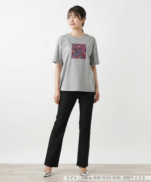 Leilian / レリアン Tシャツ | フラワーモチーフＴシャツ | 詳細1