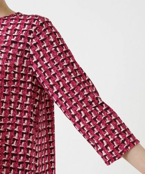 Leilian / レリアン カットソー | ツイードプリント7分袖カットソー【Leilian WHITE LABEL】 | 詳細13