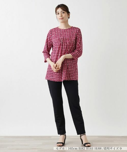 Leilian / レリアン カットソー | ツイードプリント7分袖カットソー【Leilian WHITE LABEL】 | 詳細4