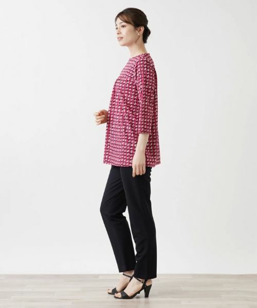 Leilian / レリアン カットソー | ツイードプリント7分袖カットソー【Leilian WHITE LABEL】 | 詳細5