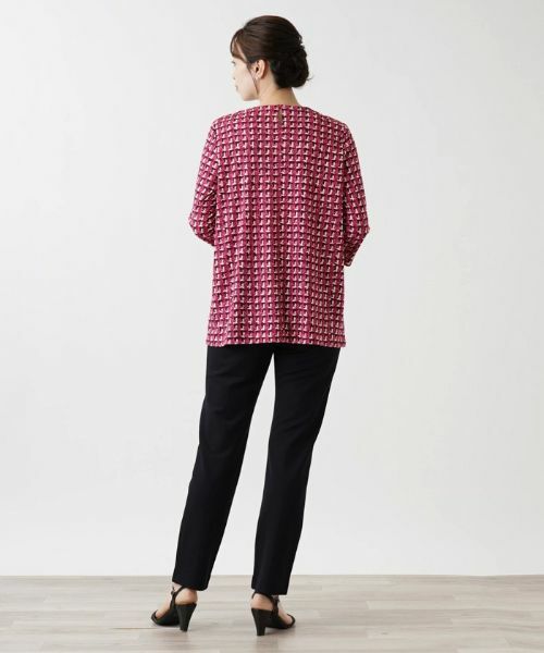 Leilian / レリアン カットソー | ツイードプリント7分袖カットソー【Leilian WHITE LABEL】 | 詳細6