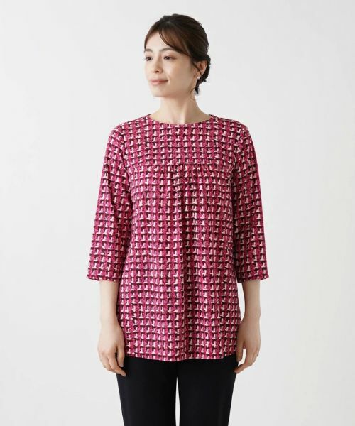 Leilian / レリアン カットソー | ツイードプリント7分袖カットソー【Leilian WHITE LABEL】 | 詳細7