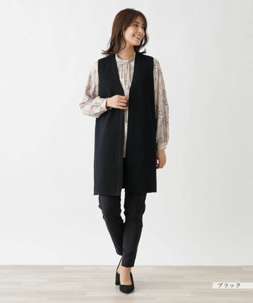 Leilian / レリアン テーラードジャケット | Vネックロングベスト【Leilian WHITE LABEL】 | 詳細1