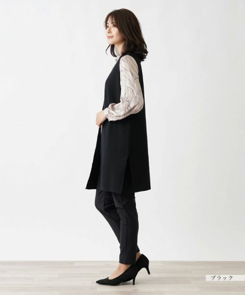 Leilian / レリアン テーラードジャケット | Vネックロングベスト【Leilian WHITE LABEL】 | 詳細2