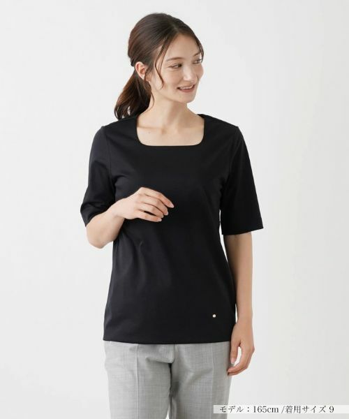 Leilian/レリアン コットンTシャツ ブラック 9(M) Leilian/レリアン コットンTシャツ ブラック 9(M)