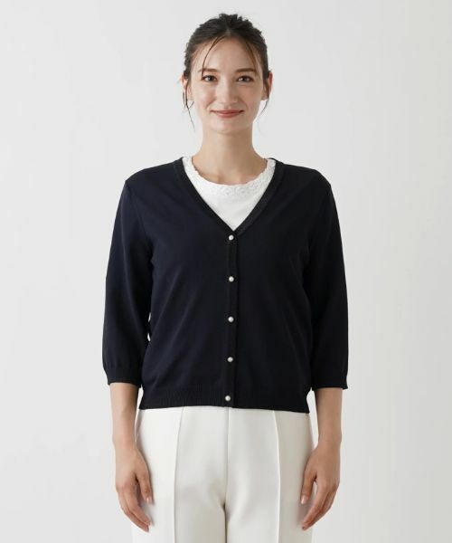Leilian / レリアン カーディガン・ボレロ | 洗えるパールボタンカーディガン | 詳細8