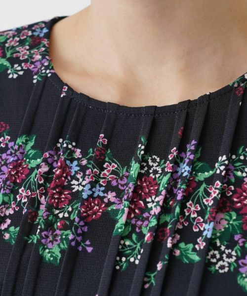 Leilian / レリアン ドレス | 洗えるフラワーボーダーワンピース【パワーネット素材】 | 詳細11