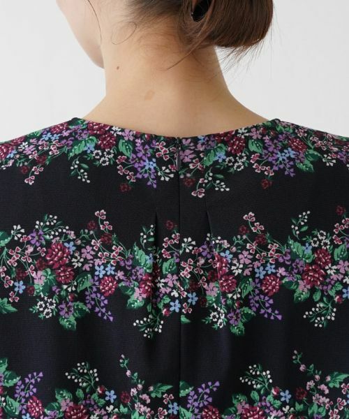 Leilian / レリアン ドレス | 洗えるフラワーボーダーワンピース【パワーネット素材】 | 詳細12