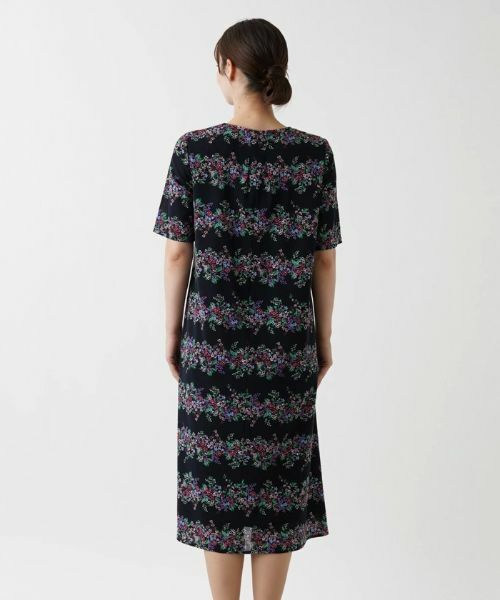 Leilian / レリアン ドレス | 洗えるフラワーボーダーワンピース【パワーネット素材】 | 詳細9