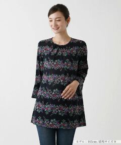 Leilian / レリアン カットソー | フラワーボーダーブラウス