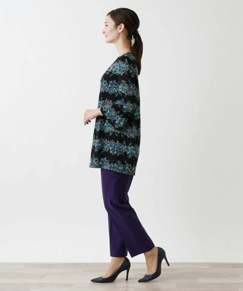 Leilian / レリアン カットソー | フラワーボーダーブラウス | 詳細2